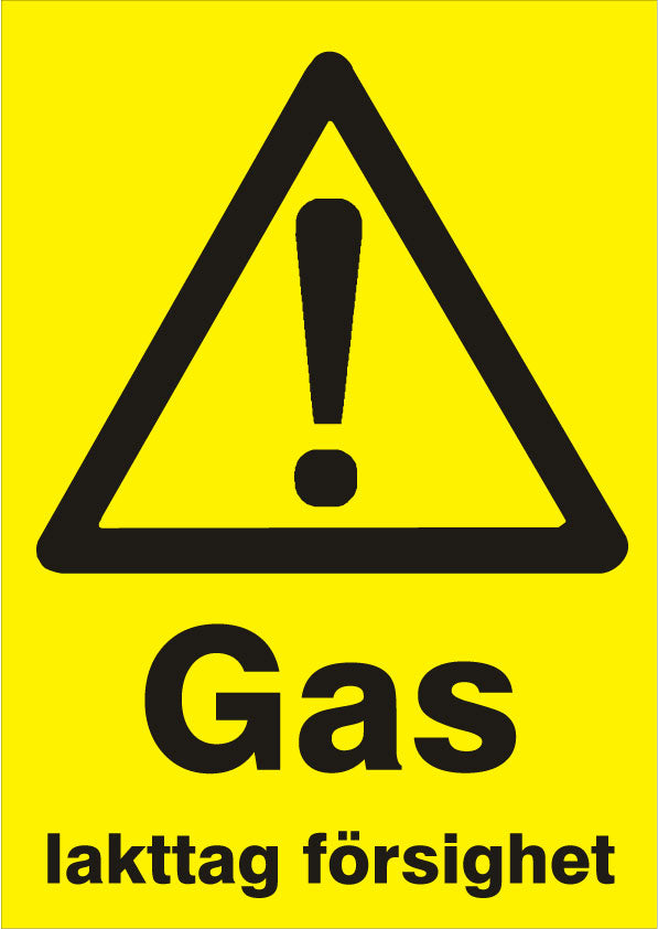 Panneau d'avertissement - "Gaz - Faites preuve de prudence"