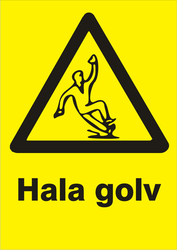 Panneau d'avertissement. Risque de glissade