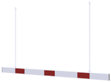 Barrière de Restriction de Hauteur - Panneau en Aluminium Réfléchissant avec Chaînes de Suspension