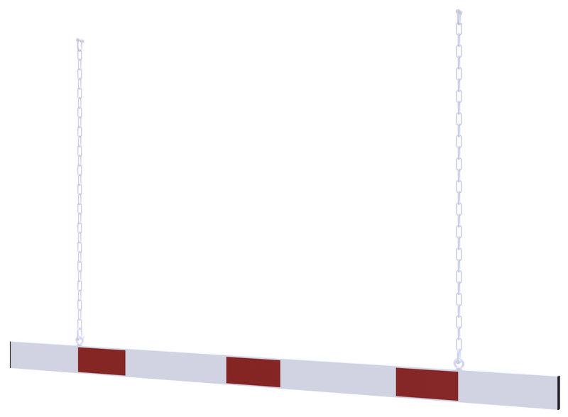 Barrière de Restriction de Hauteur - Panneau en Aluminium Réfléchissant avec Chaînes de Suspension